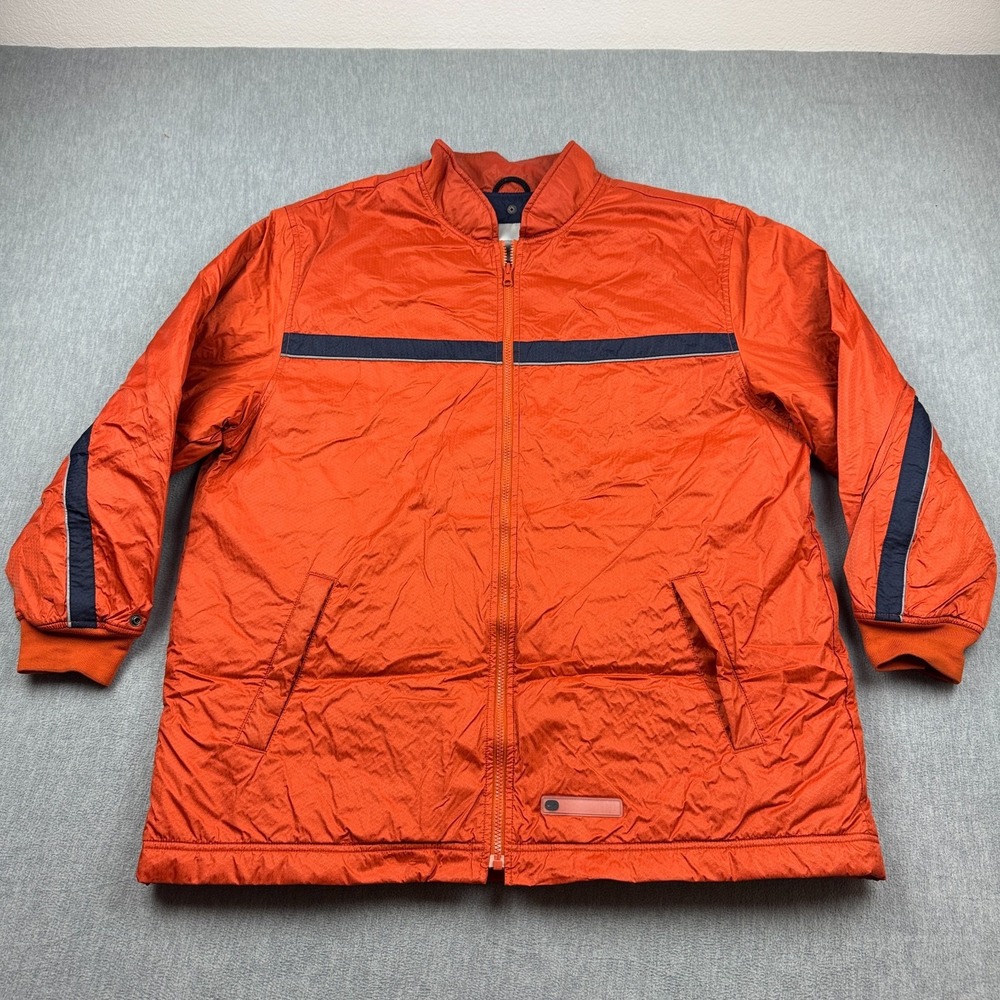 Vintage Nike Jacket Men Extra Large Orange Ski Snow Parka Mock Neck Full Zip Y2K